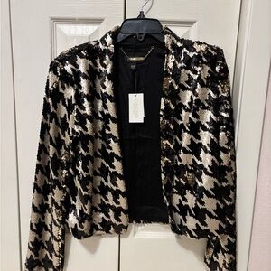 CACHE Black and Gold Sequin Women's Jacket